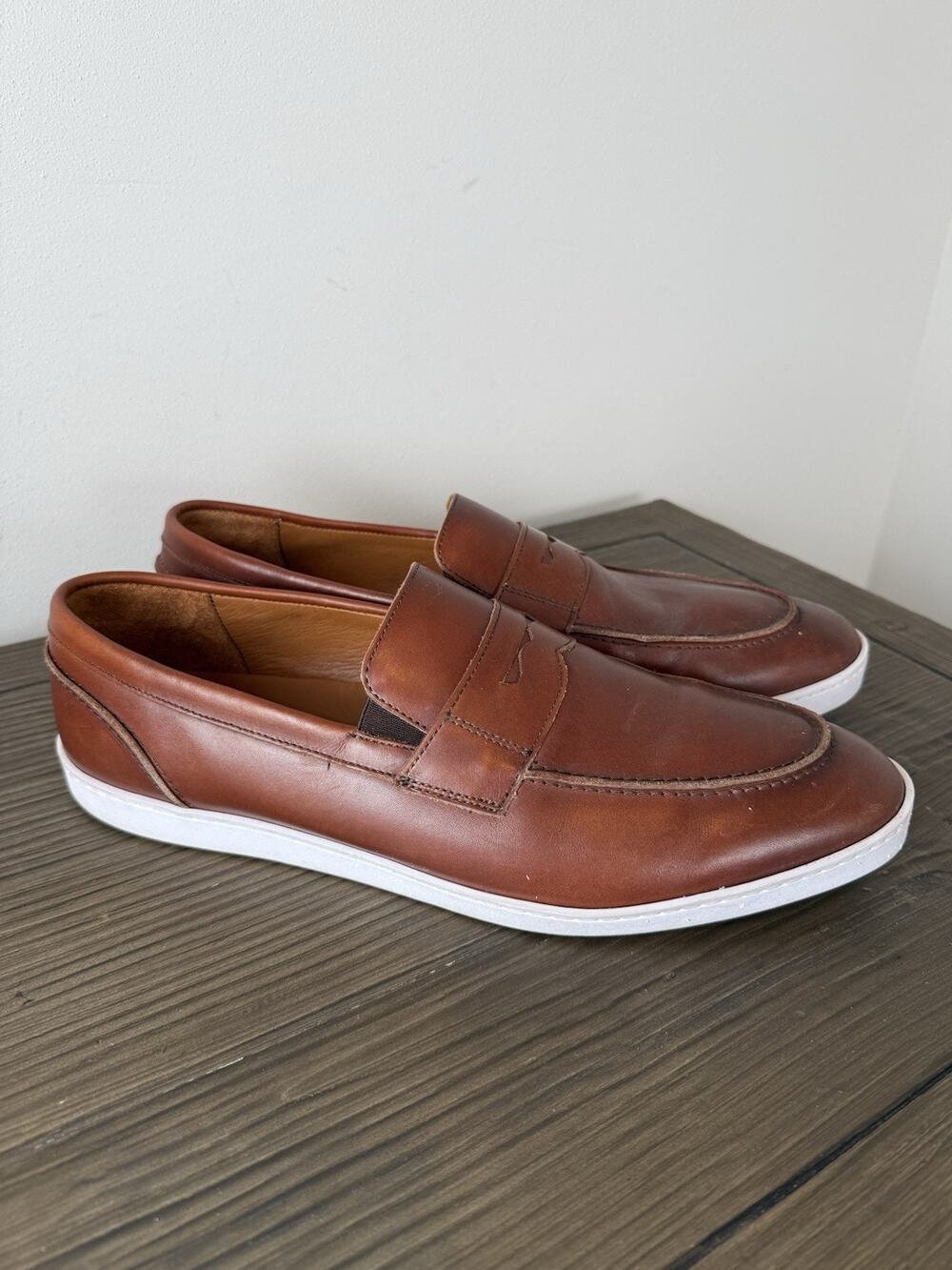 Allen Edmonds Randolph Penny Loafer Sneaker Mens 12 Brown Leather 5380 Slip On
